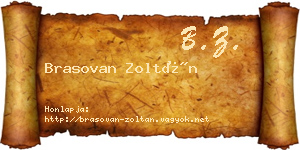 Brasovan Zoltán névjegykártya